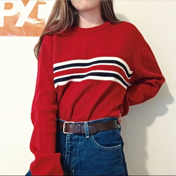 Tommy Hilfiger Sweaters - RETRO 00s RED TOMMY HILFIGER SWEATER